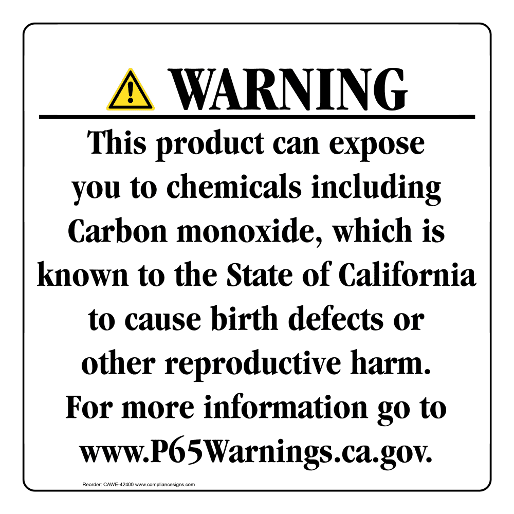 California Prop 65 Consumer Product Warning Sign CAWE42400