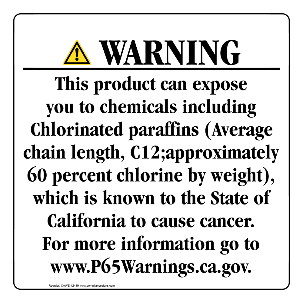 California Prop 65 Consumer Product Warning Sign CAWE42419