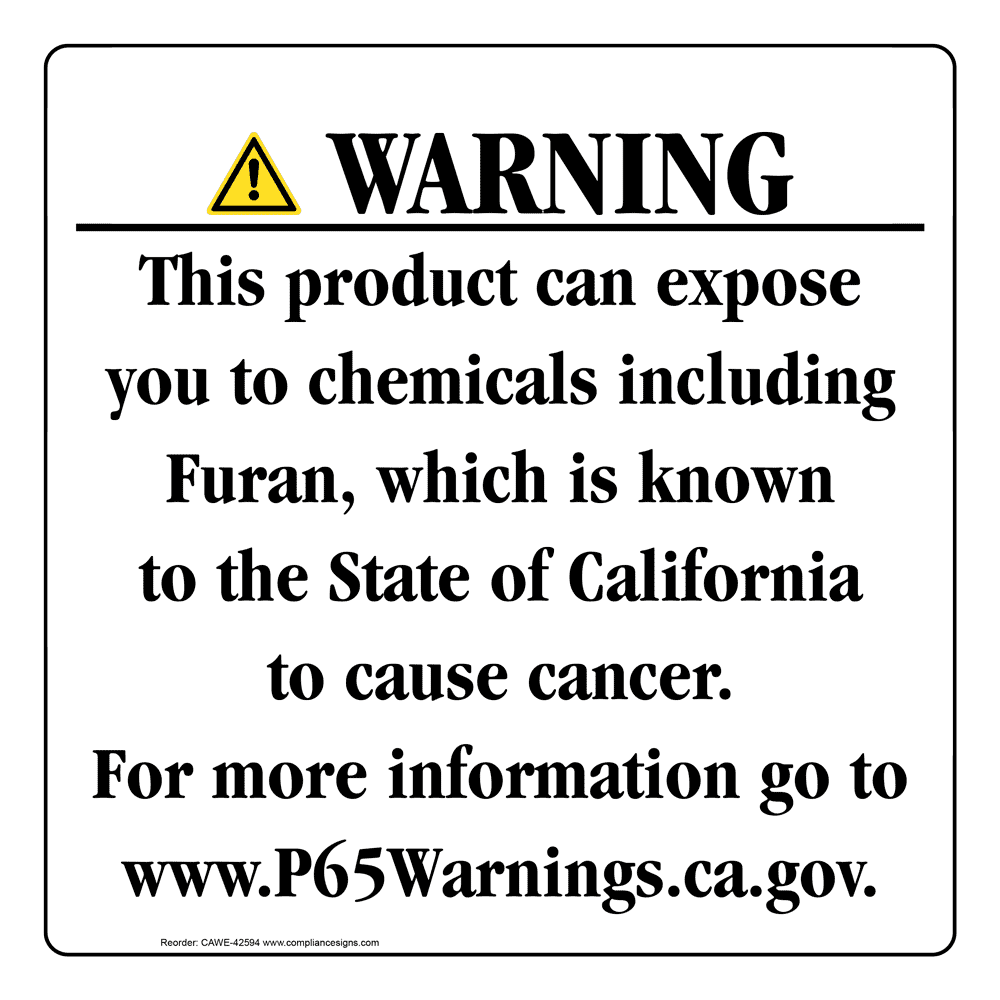 California Prop 65 Consumer Product Warning Sign CAWE-42594