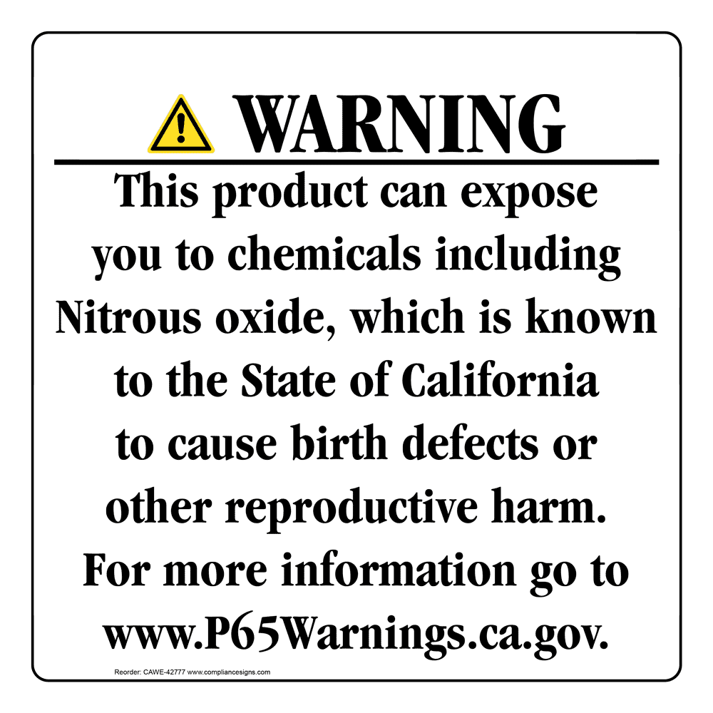 California Prop 65 Consumer Product Warning Sign CAWE42777
