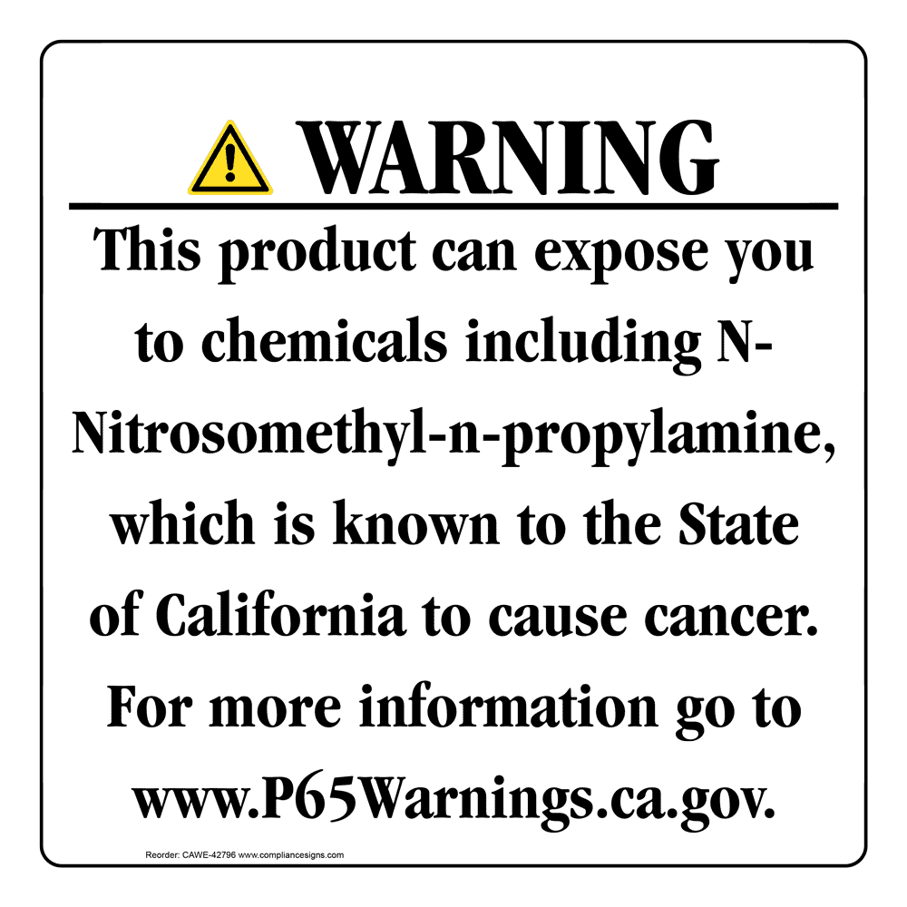 California Prop 65 Consumer Product Warning Sign CAWE-42796