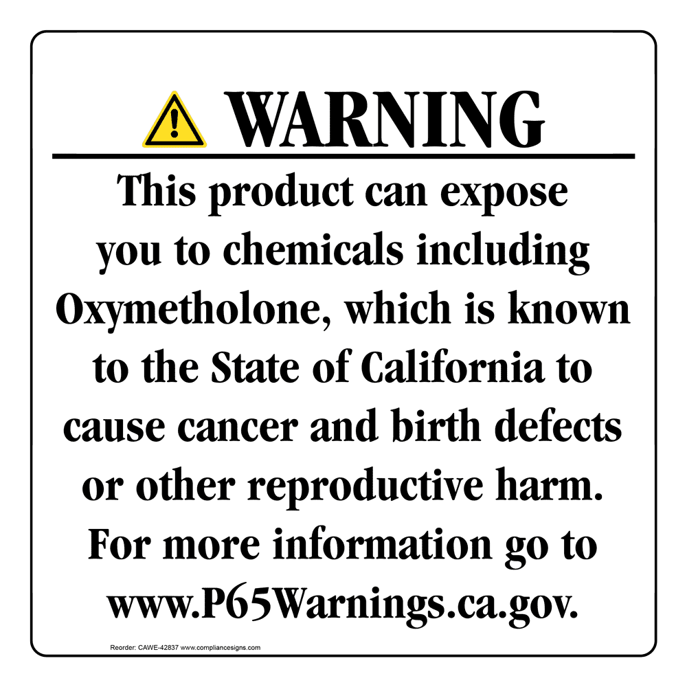 California Prop 65 Consumer Product Warning Sign CAWE-42837