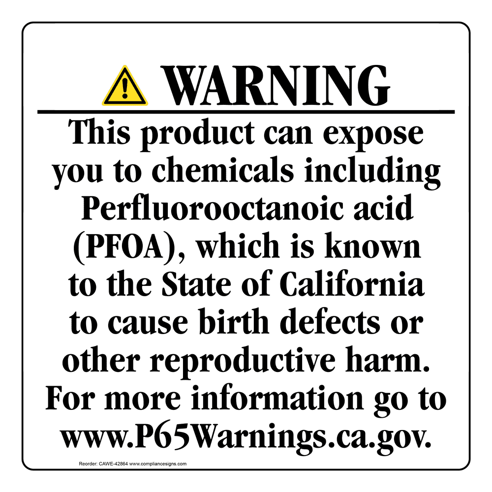California Prop 65 Consumer Product Warning Sign CAWE42864