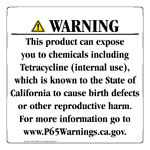 California Prop 65 Consumer Product Warning Sign CAWE-42969