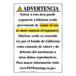 Spanish California Prop 65 Chemical Exposure Area Sign CAWS-41714