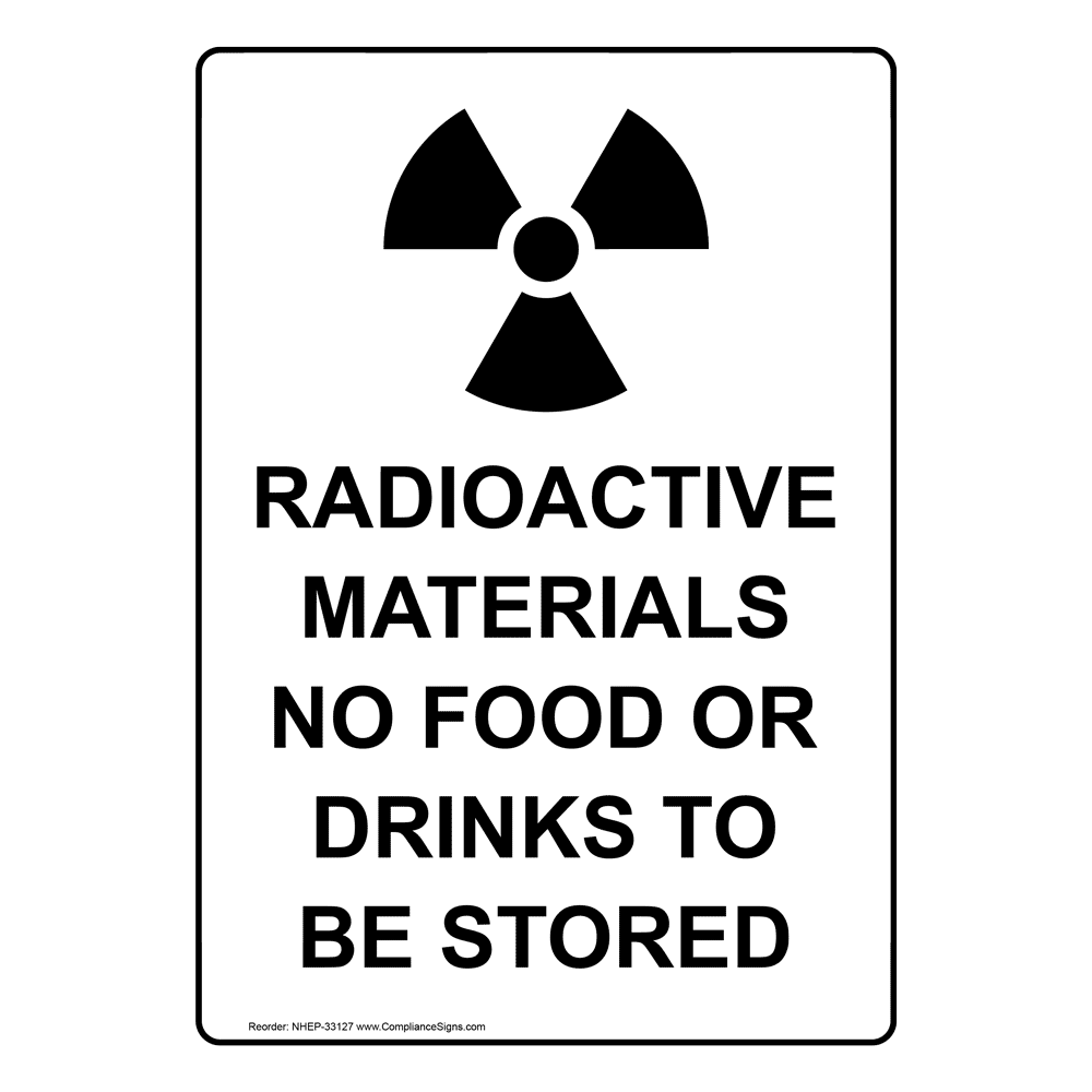 Portrait Radioactive Materials No Sign With Symbol NHEP33127