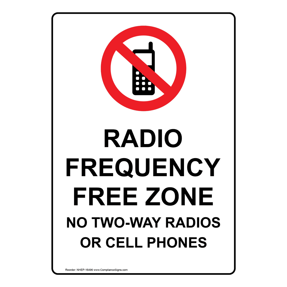 Radio Frequency Free Zone With Symbol Sign NHE-16496 Process Hazards