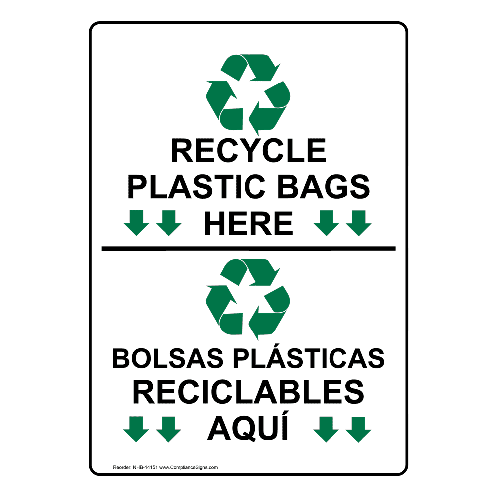 Recycle Plastic Bags Here With Symbol Sign NHB14151 Recyclable Items