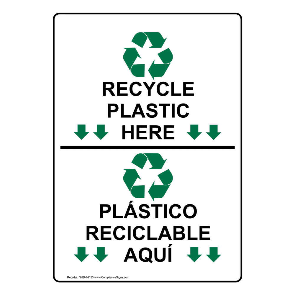 Recycle Plastic Here With Symbol Sign NHB14153 Recyclable Items