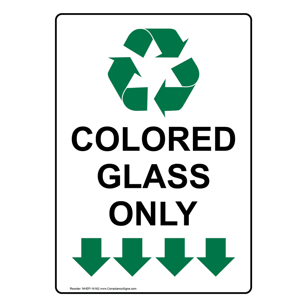 Portrait Colored Glass Only Sign With Symbol NHEP14162