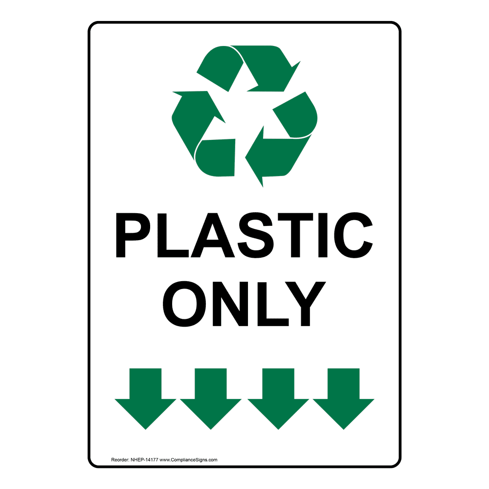 Portrait Plastic Only Sign With Symbol NHEP14177