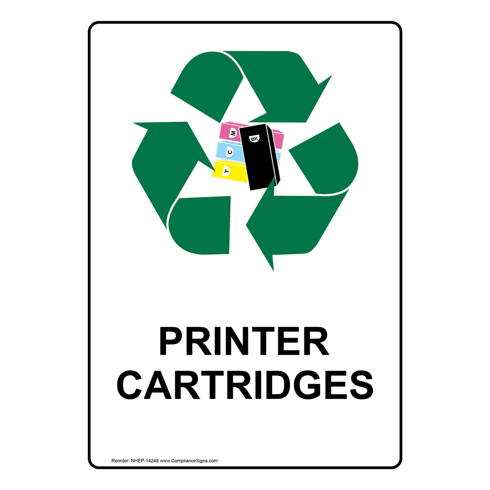 Portrait Printer Cartridges Sign With Symbol NHEP14248