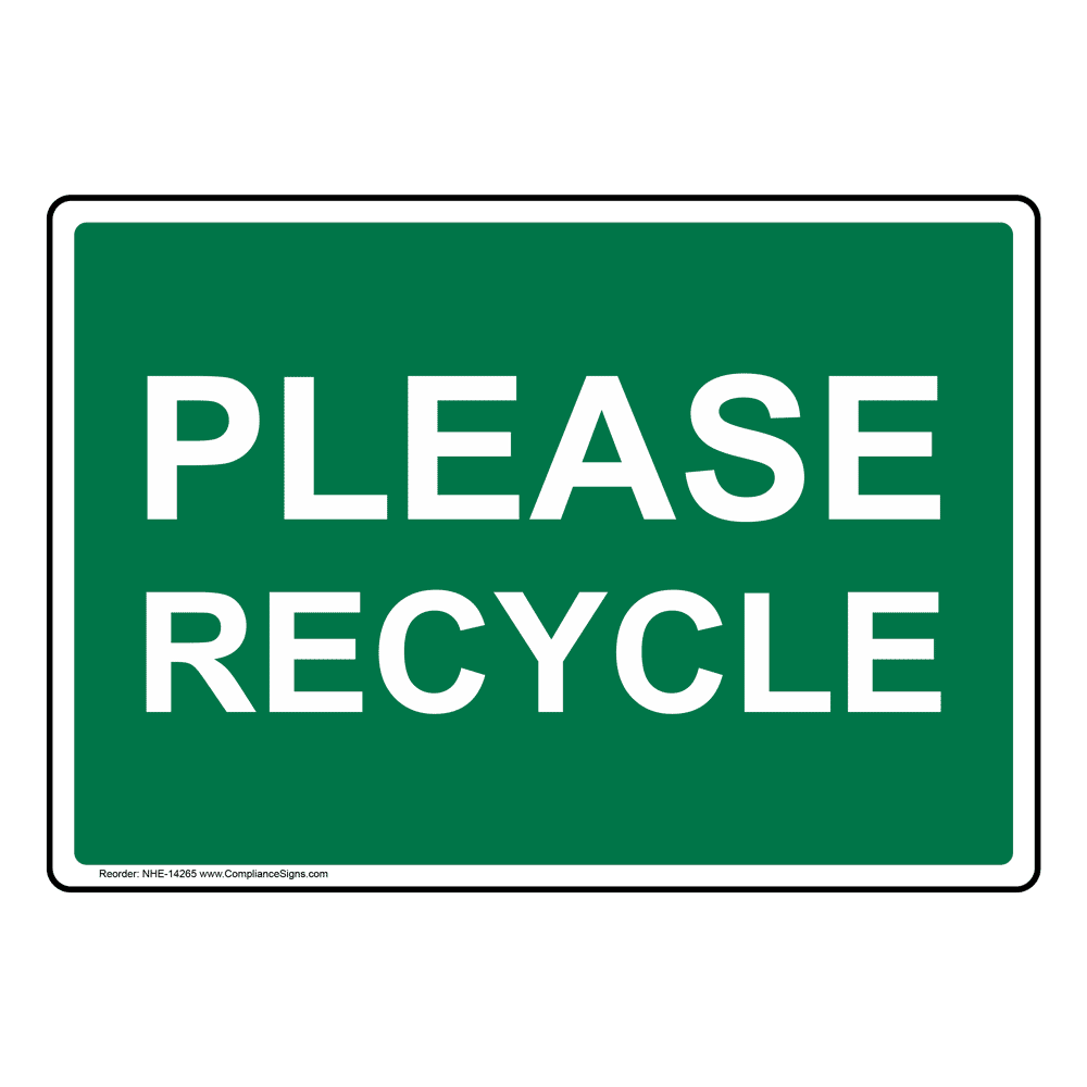 Please Recycle Por Favor Recicle Bilingual Sign NHB14265 Recycle