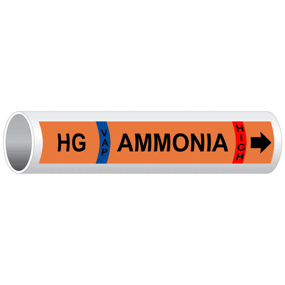 HGD Vap Ammonia High [Hot Gas Defrost] Label PIPE50831