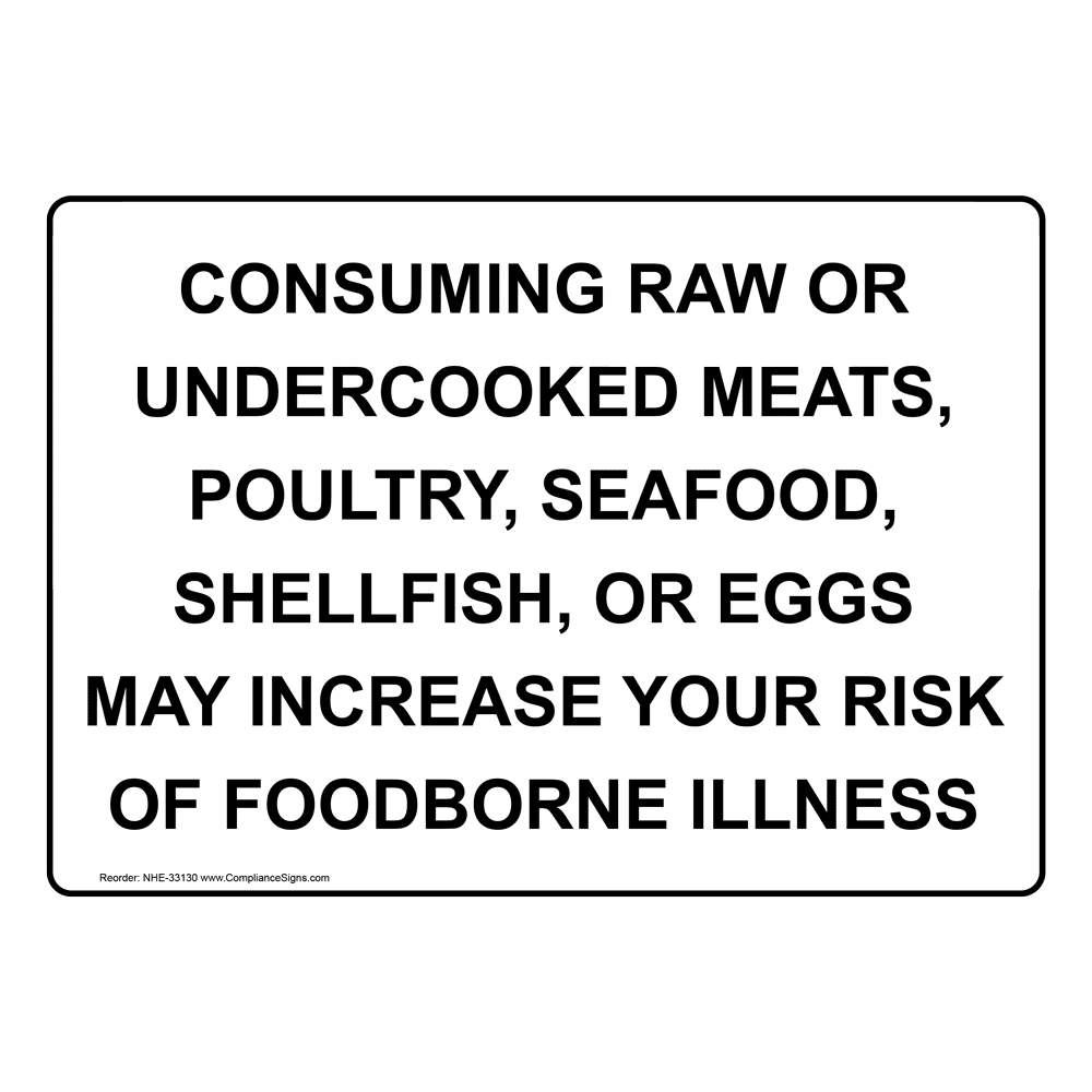 Consuming Raw Or Undercooked Meats, Poultry, Sign NHE-33130