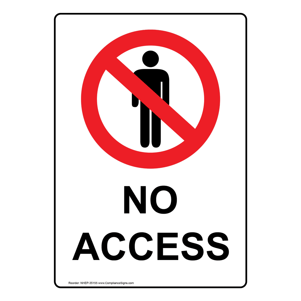 Portrait Restricted Area Sign With Symbol NHEP 35166