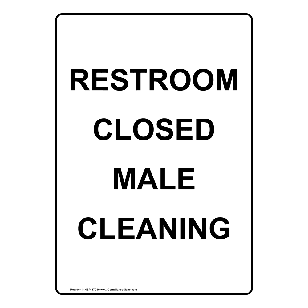 Portrait Restroom Closed Female Cleaning Sign NHEP-37048