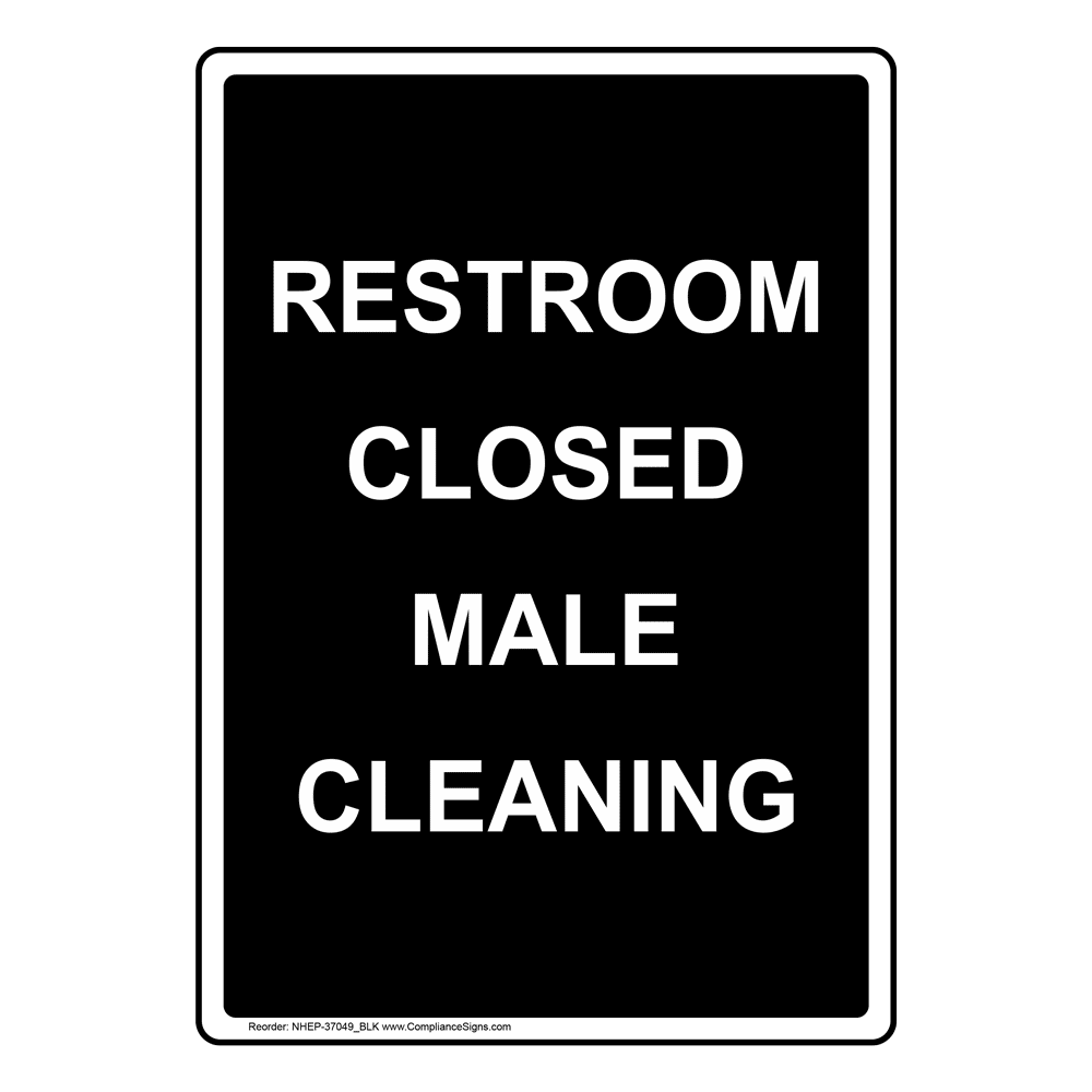 Portrait Restroom Closed Female Cleaning Sign NHEP-37048
