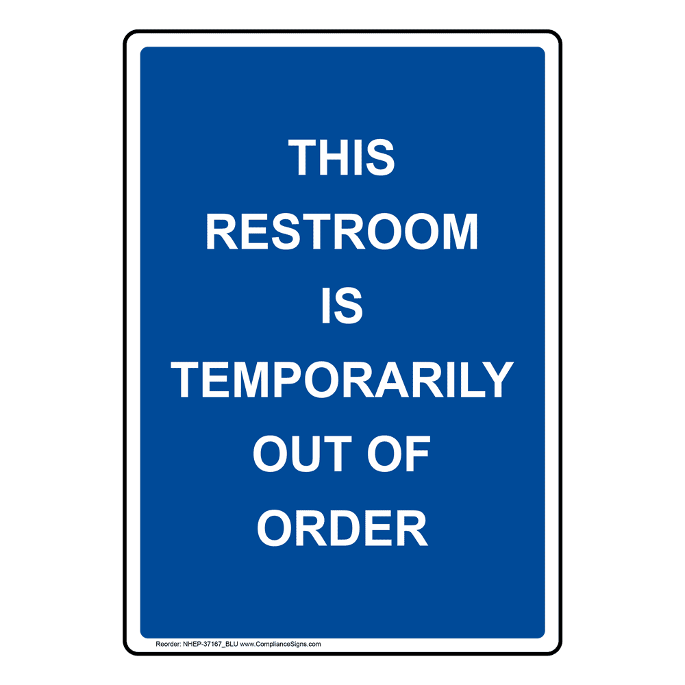 Portrait Restroom Temporarily Closed Sign NHEP-37177_YBSTR