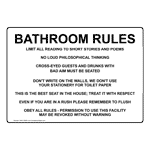 Bathroom Rules Sign NHE-15938 Restroom Etiquette