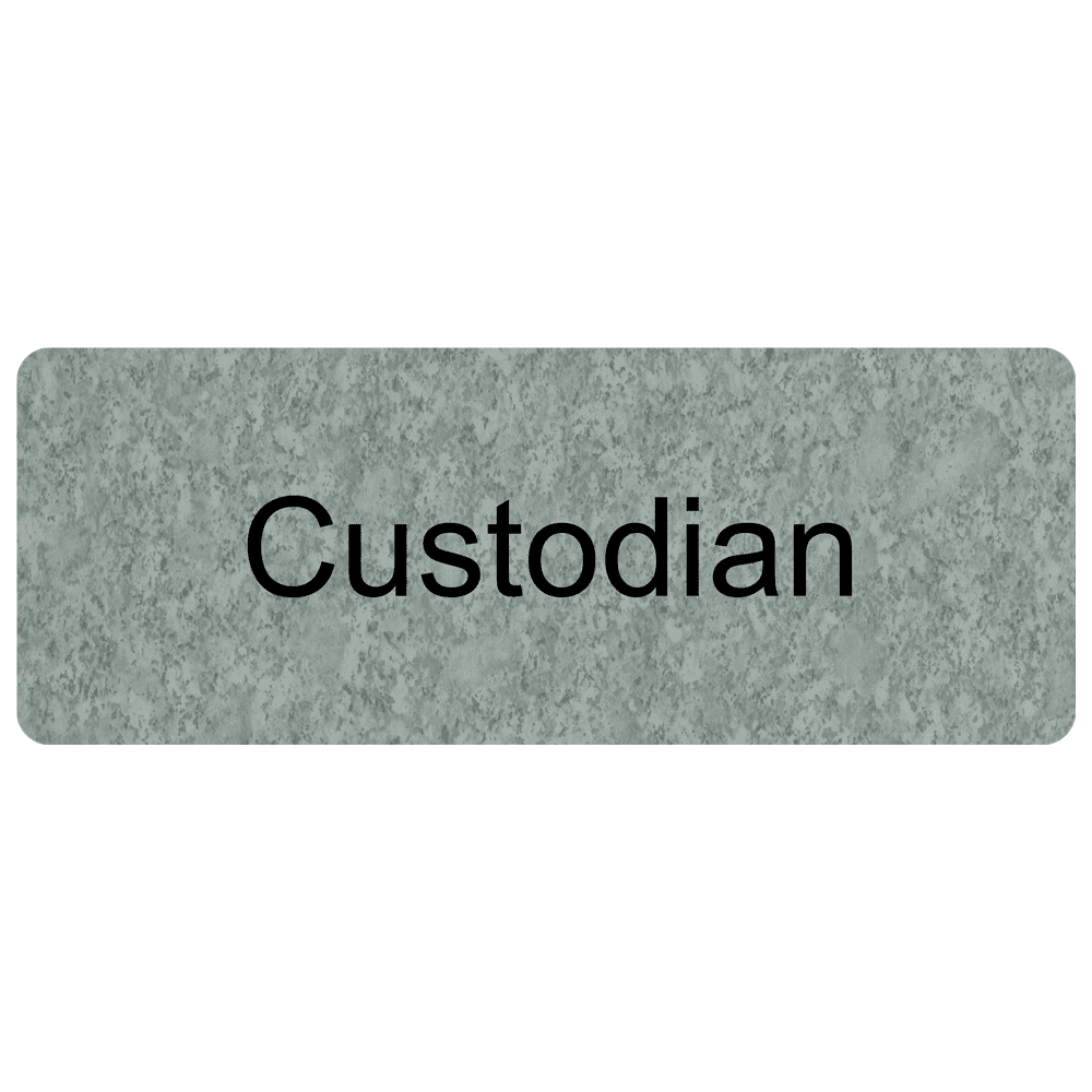 Custodian Engraved Sign EGRE290BLKonCPR Wayfinding Room Name