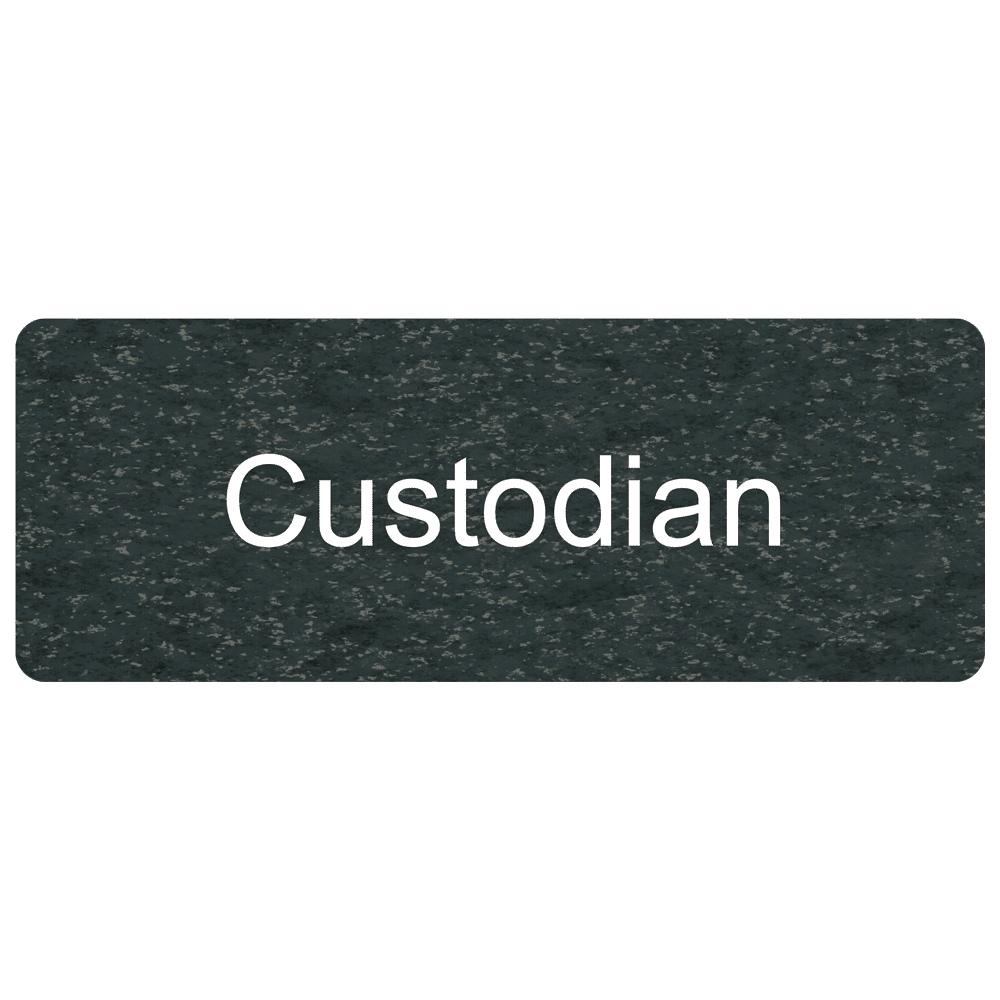 Custodian Engraved Sign EGRE290WHTonCHMRBL Wayfinding Room Name