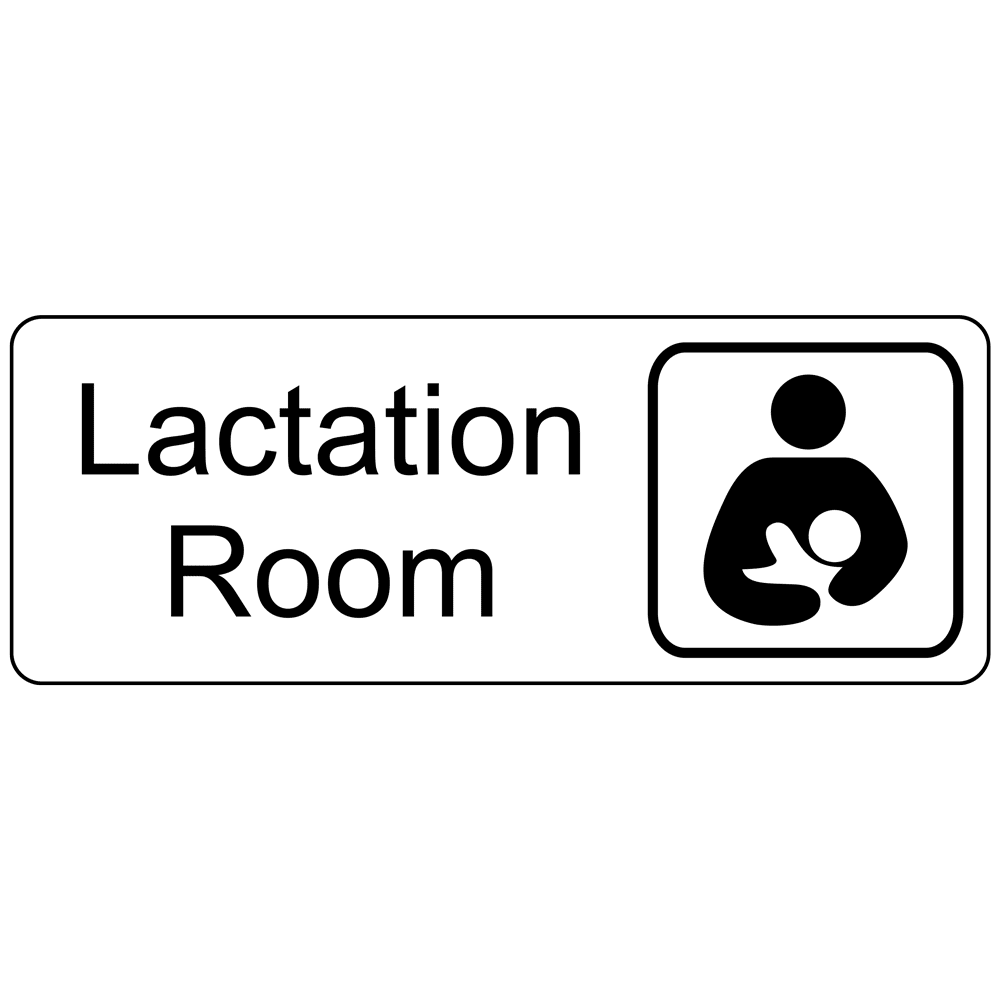 White Lactation Room Engraved Sign With Symbol EGRE37153SYMBLKonWHT