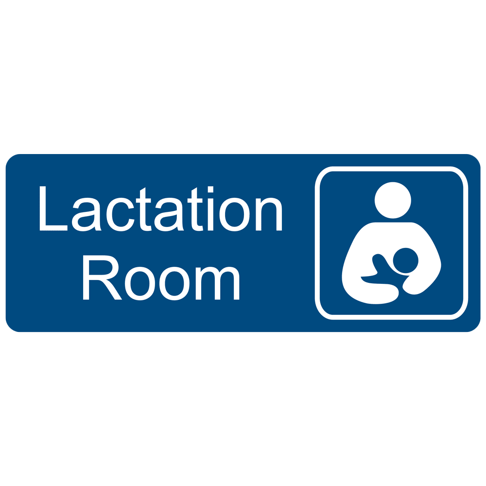 Blue Lactation Room Engraved Sign With Symbol EGRE37153SYMWHTonBLU