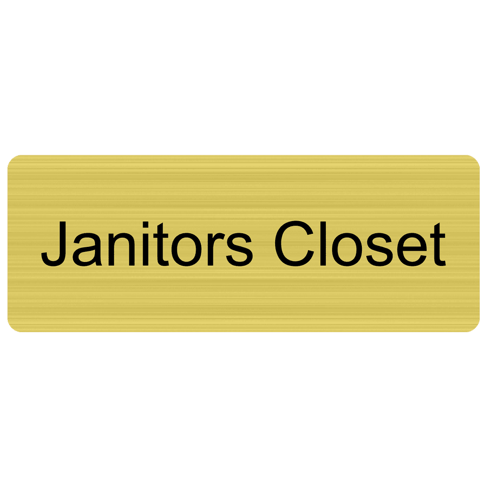 Janitors Closet Black on Gold Engraved Sign EGRE-378-BLKonGLD