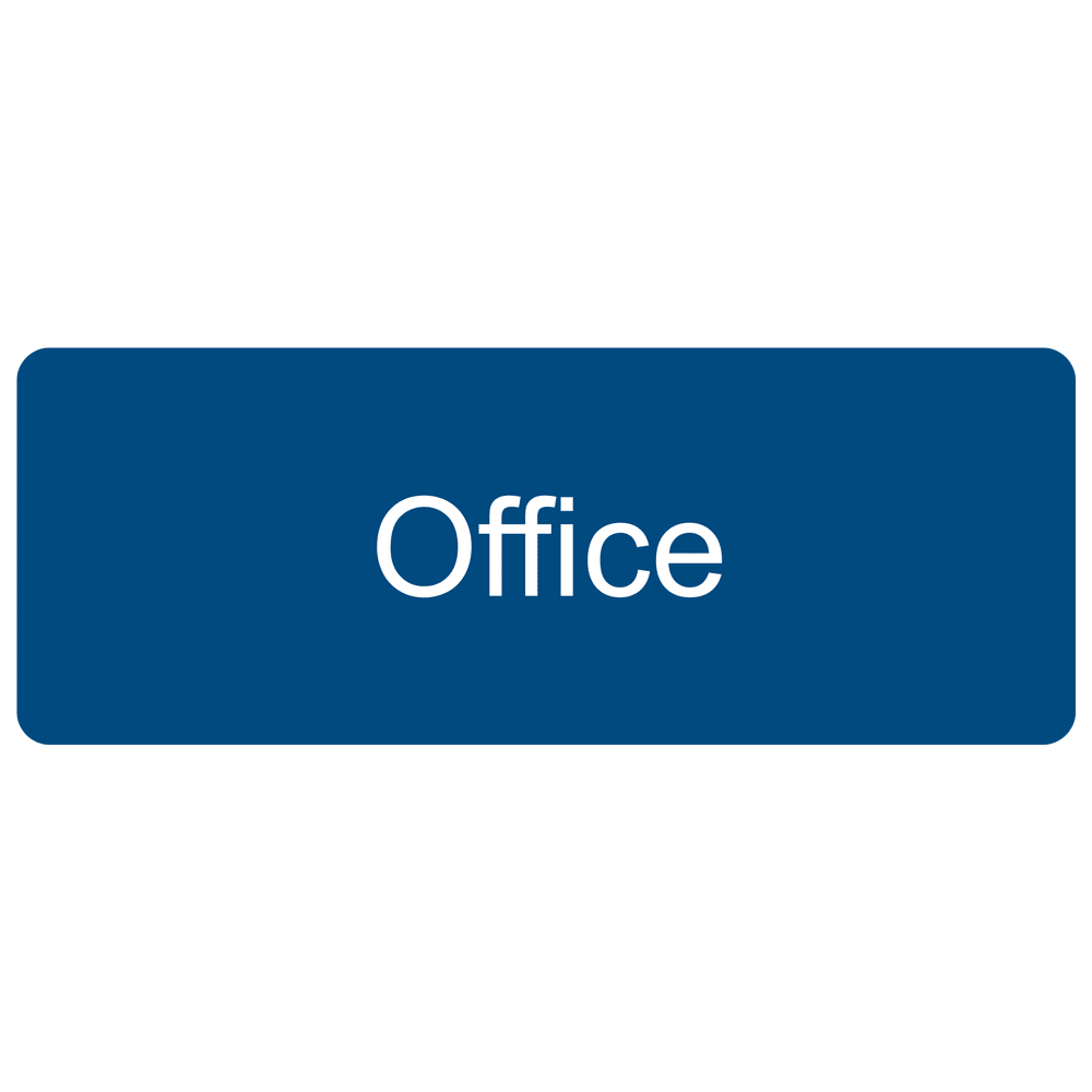 Office White on Blue Engraved Sign EGRE-485-WHTonBLU Wayfinding