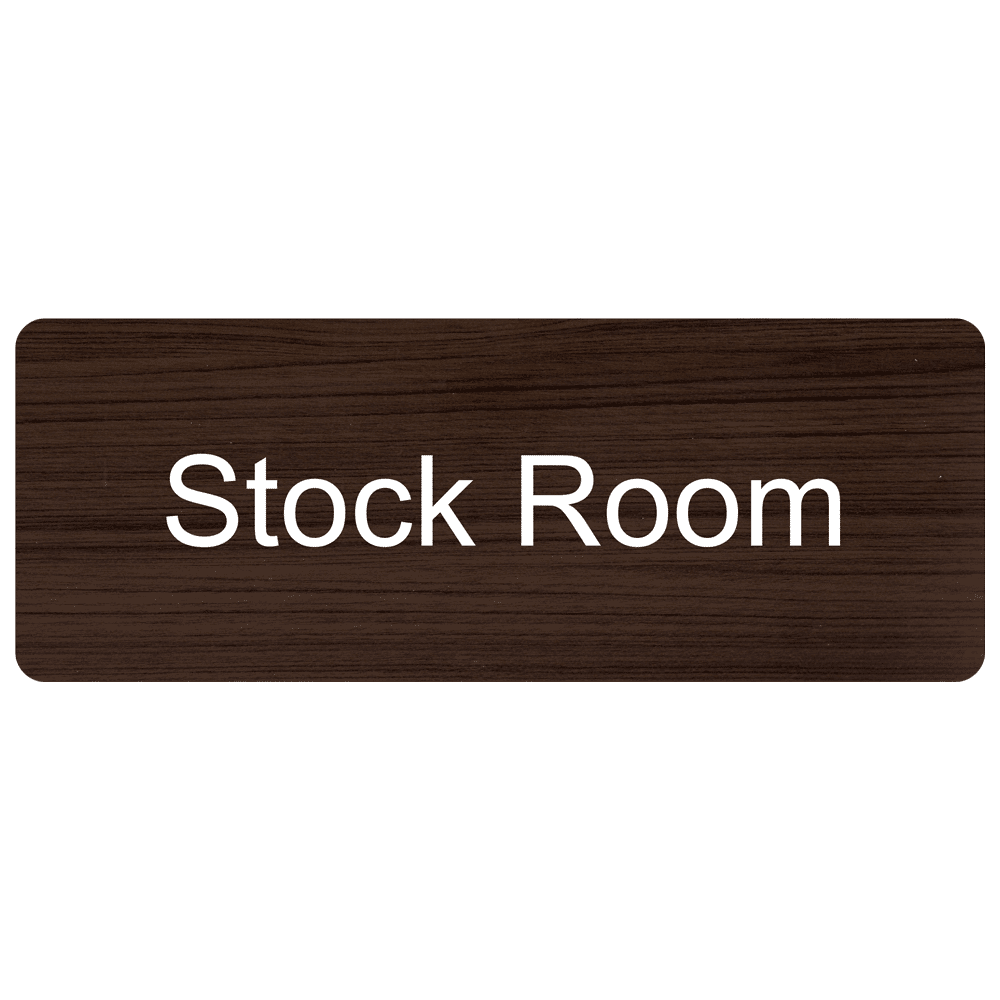 Stock Room Engraved Sign EGRE-580-WHTonCHMRBL Wayfinding Room Name