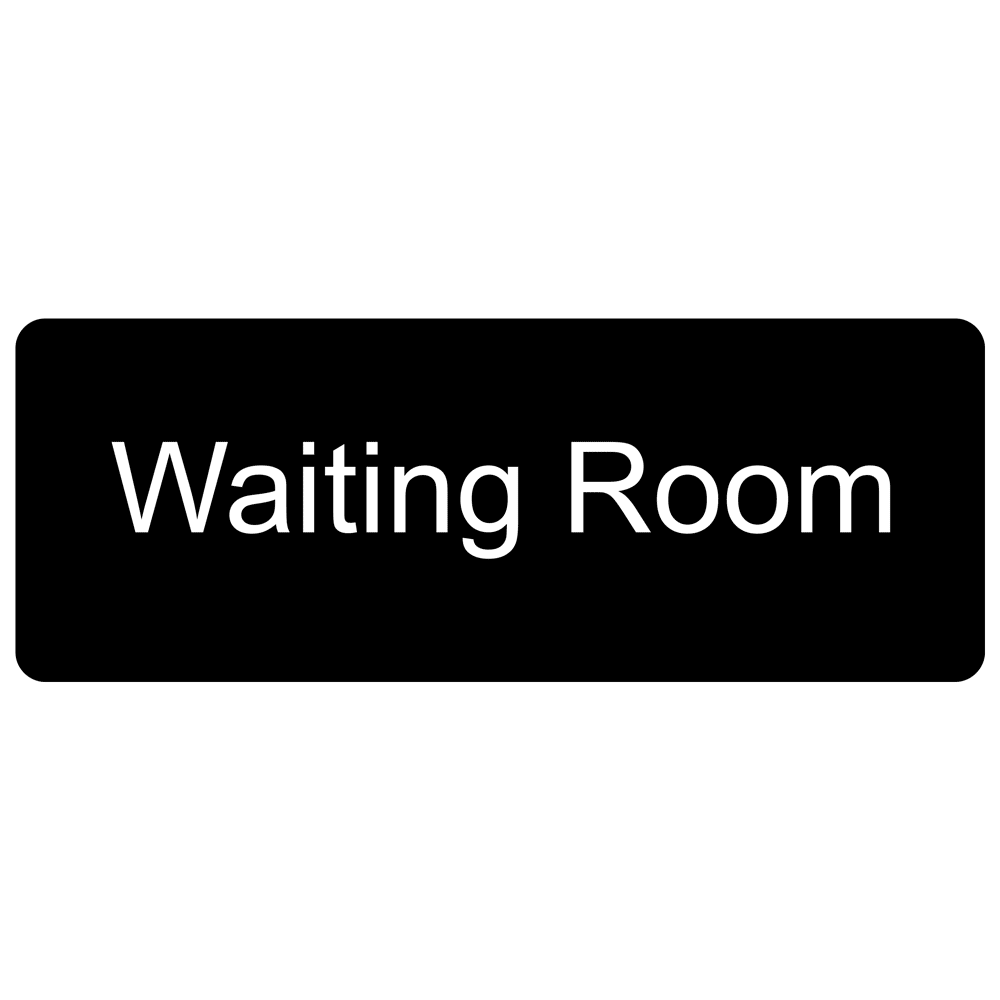 Waiting Room White on Black Engraved Sign EGRE-640-WHTonBLK Wayfinding