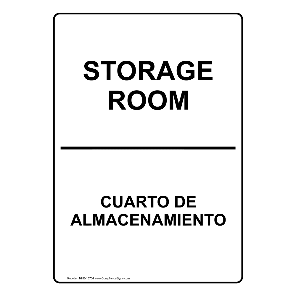 Storage Room Bilingual Sign NHB13764 Wayfinding