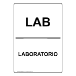 Lab Sign NHB-8219 Wayfinding