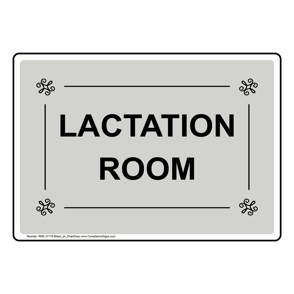 Pearl Gray Lactation Room Sign RRE37176BLKonPRLGY