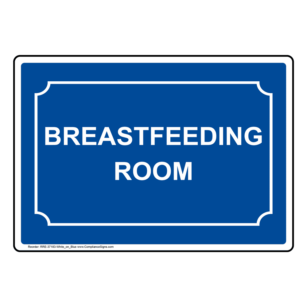 Blue Breastfeeding Room Sign RRE-37183-WHTonBLU