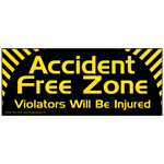 Accident Free Zone Banner NHE-19527 Safety Awareness