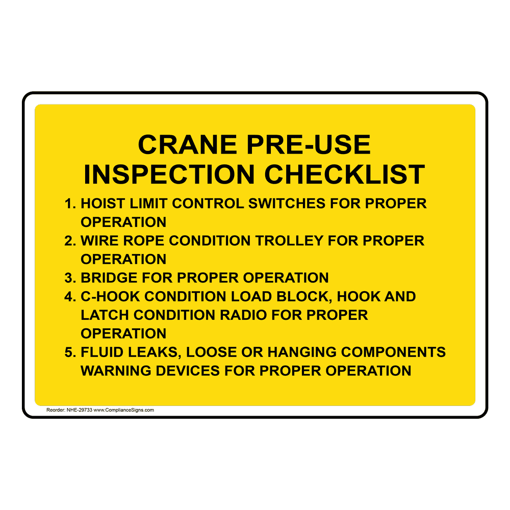crane lift safety checklist