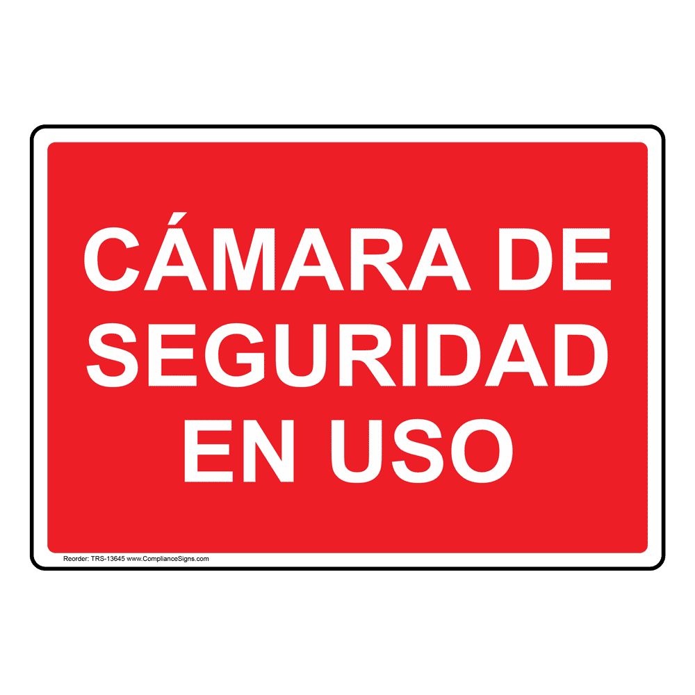 Security Camera In Use Spanish Sign TRS13645 Security / Surveillance