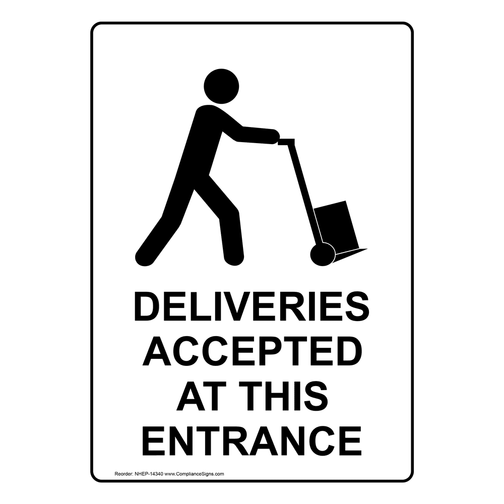 Portrait No Deliveries Sign With Symbol NHEP-14344