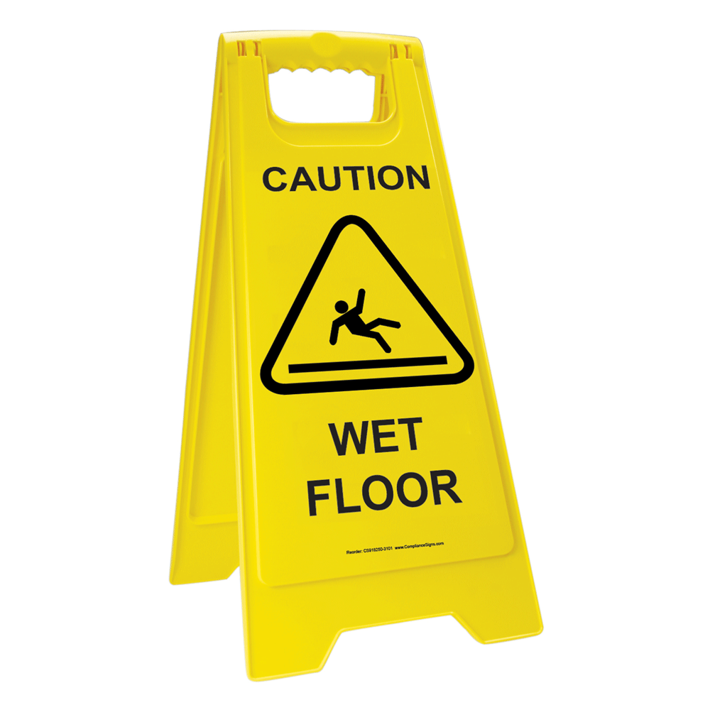 Caution Wet Floor Sign Cone 13943 Slippery When Wet