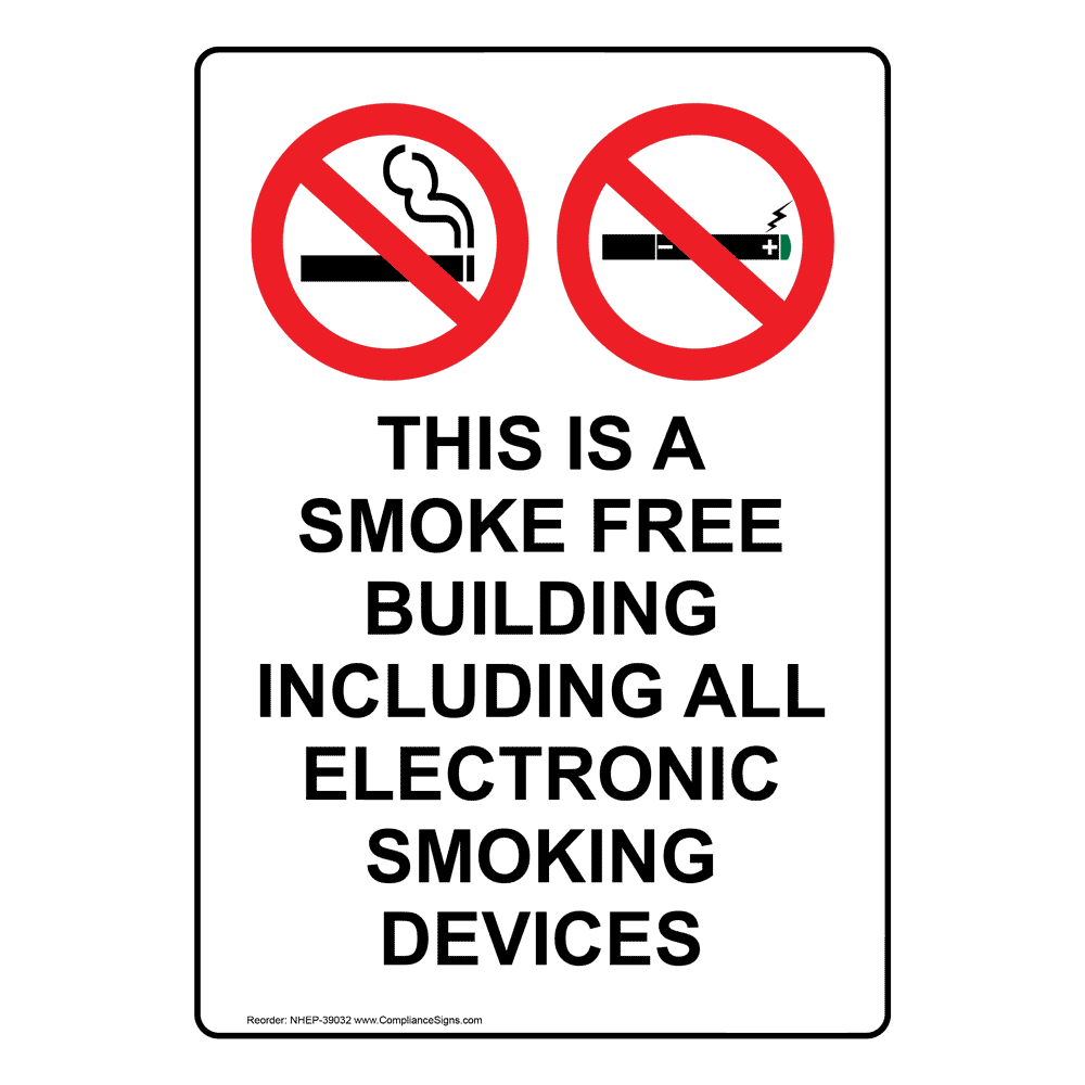 Portrait This Is A Smoke Free Building Sign With Symbol NHEP39032