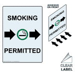 Portrait Smoking Permitted Clear Label With Symbol NHEP-9016-Reverse