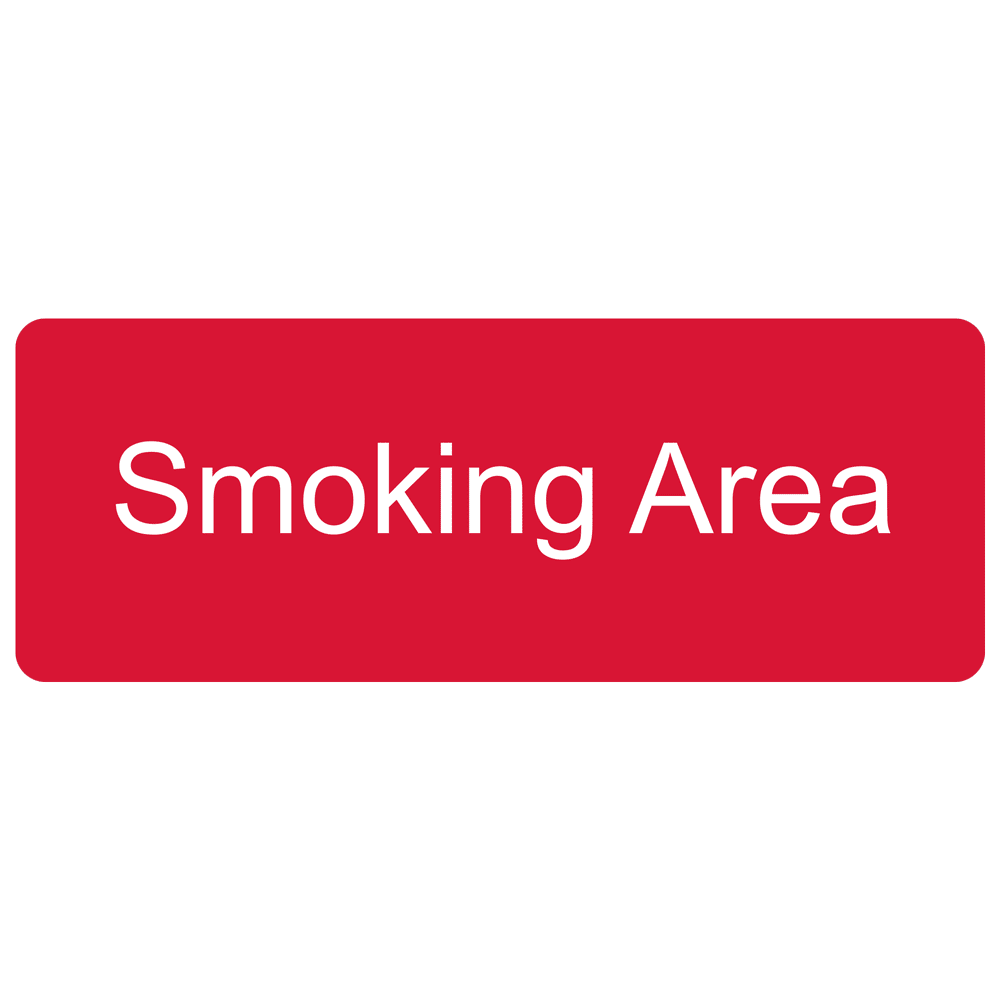 Red Engraved Smoking Area Sign EGRE-565_White_on_Red