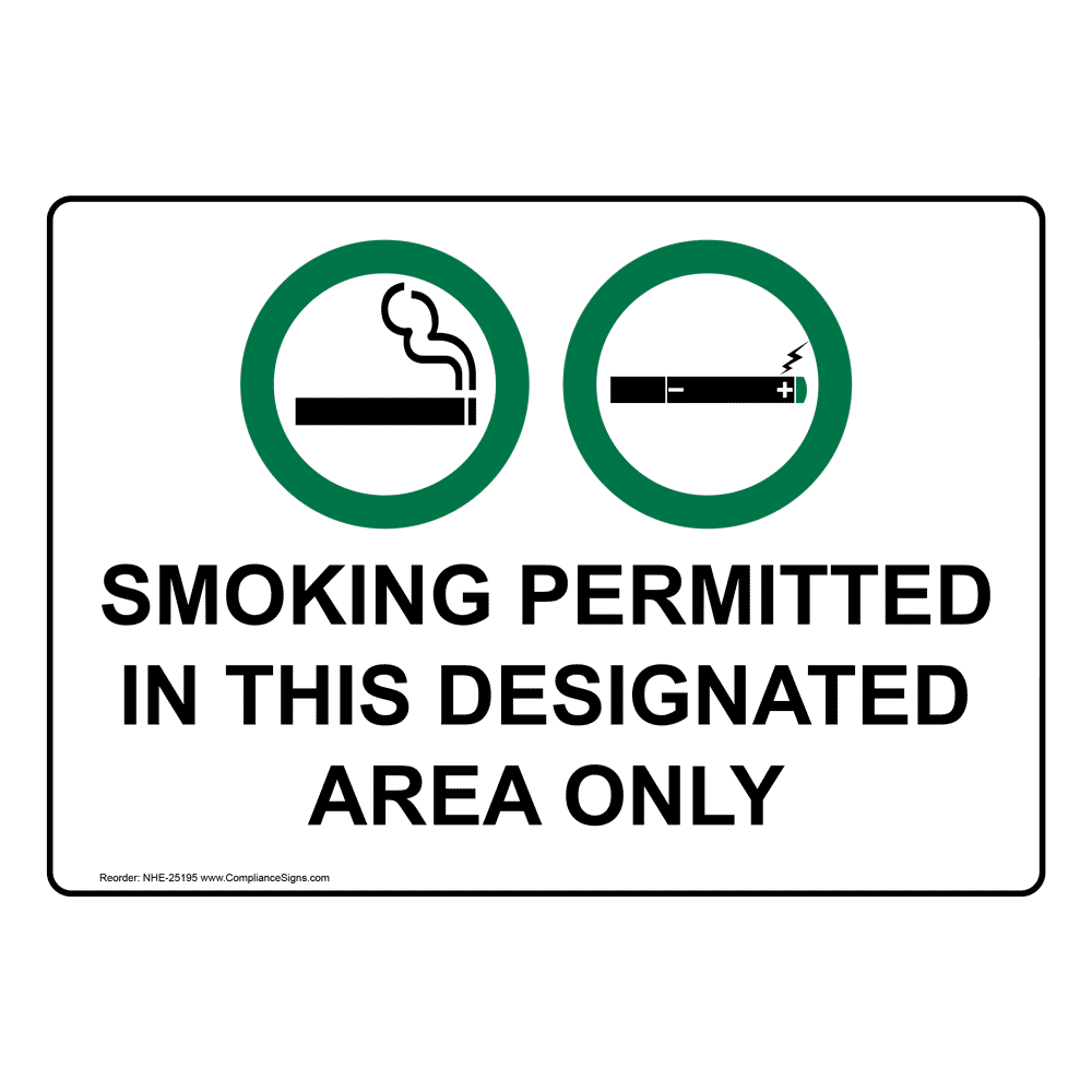 Designated Smoking Area Sign NHE25194 Smoking Area