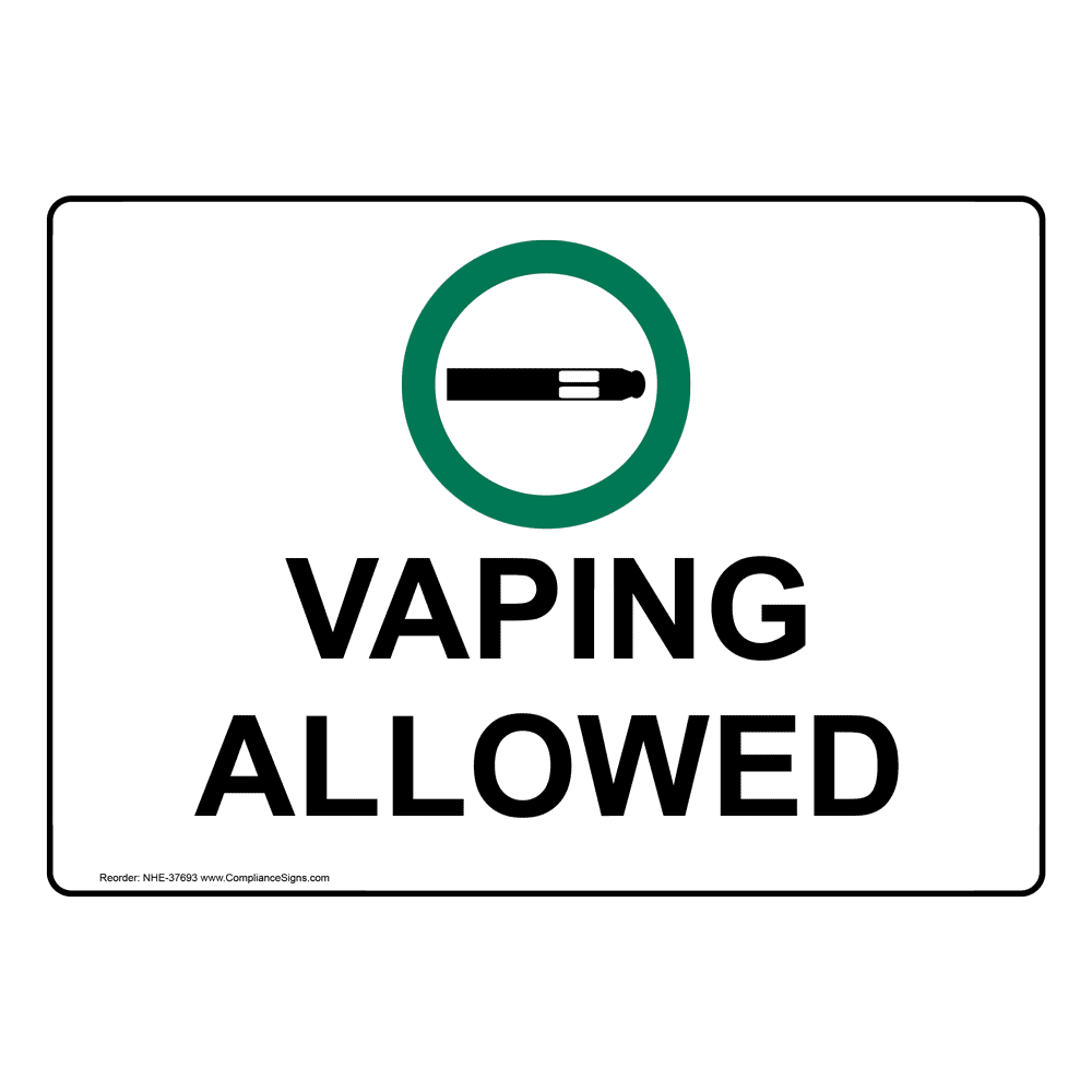 Vaping Allowed Sign With Symbol NHE37693