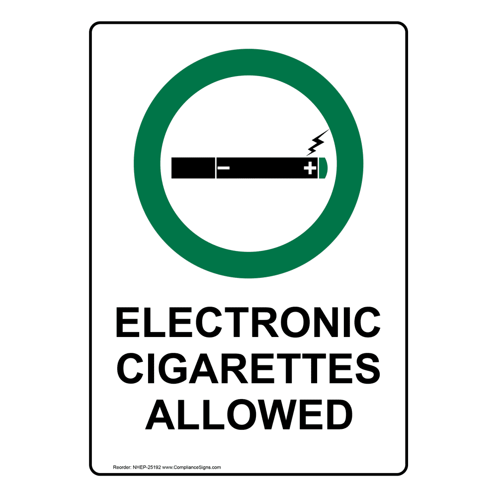 Portrait Electronic Cigarettes Allowed Sign With Symbol NHEP25192