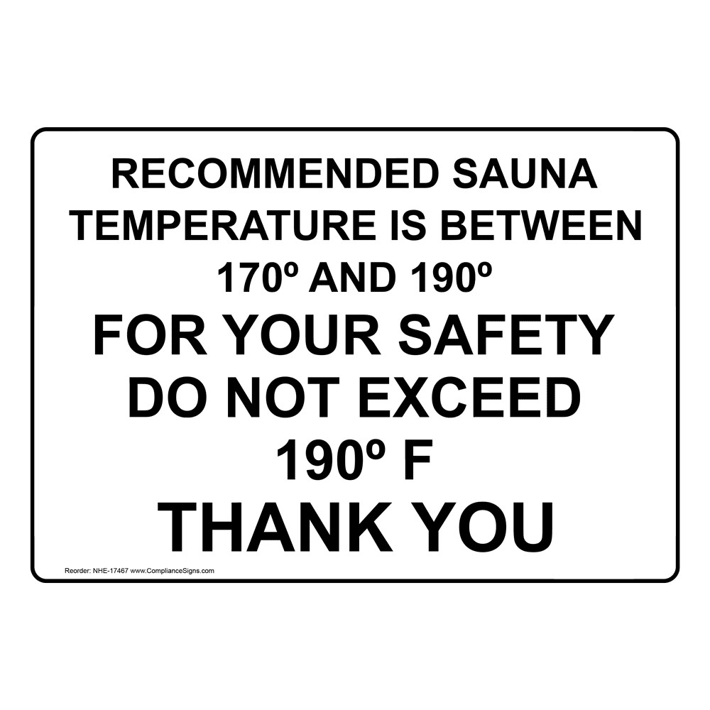 Sauna Temperature Sign NHE17467 Sports / Fitness