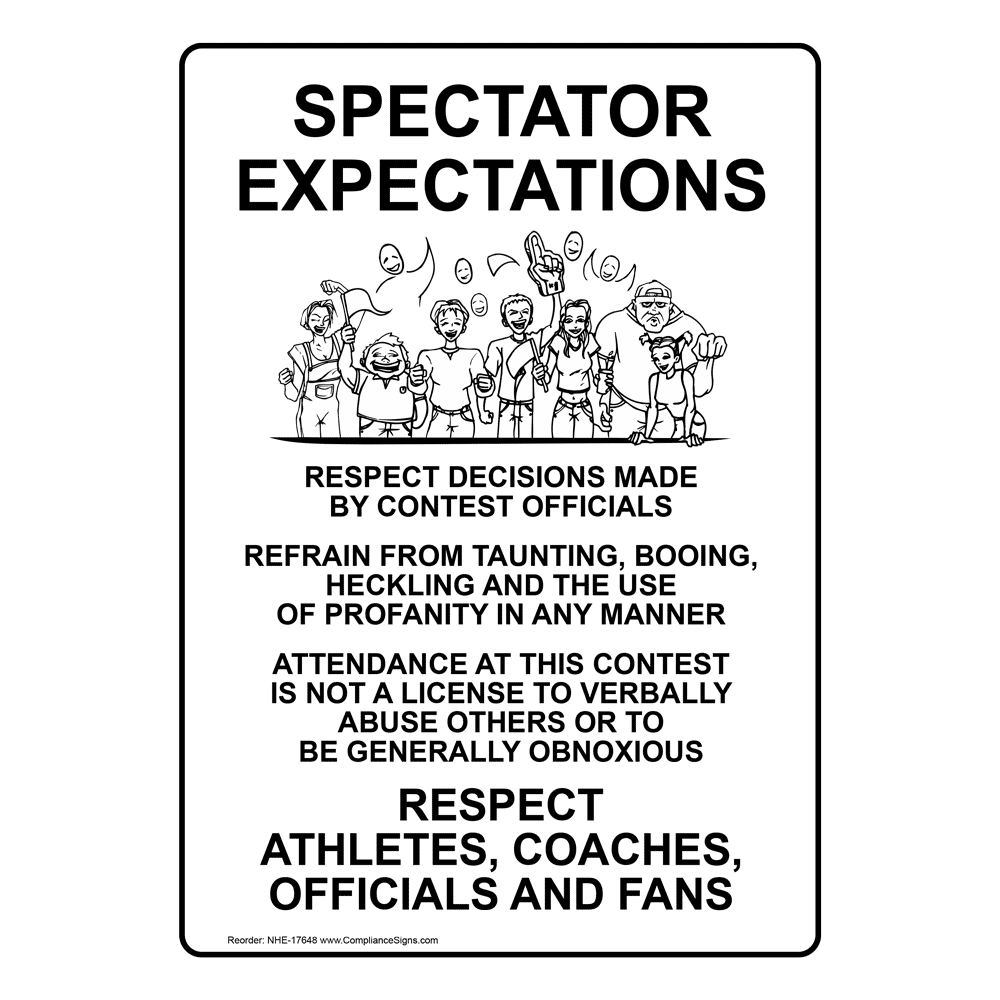 Spectator Expectations With Symbol Sign NHE17648 Sports / Fitness