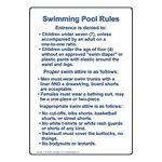 Los Angeles Swimming Pool Rules Sign NHE-50766-Los Angeles